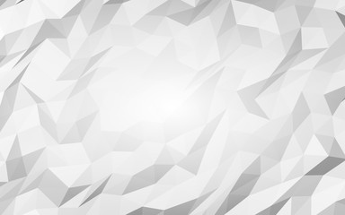 White abstract background. Lowpoly backdrop. Crumpled paper. 3D illustration