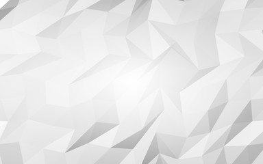 White abstract background. Lowpoly backdrop. Crumpled paper. 3D illustration