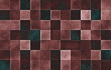 Gradient geometric square blocks. Glitter texture. Abstract background