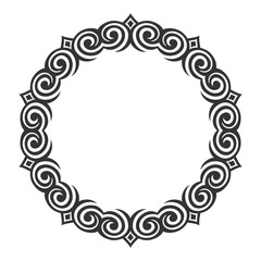 Elegant luxury frame with ornate borders. Stylish round ornament with a place for your text isolated on white background.