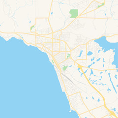 Empty vector map of North Bay, Ontario, Canada