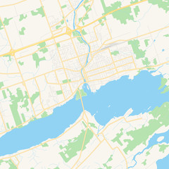 Empty vector map of Belleville, Ontario, Canada