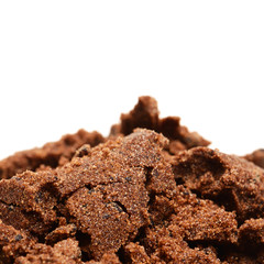 brown sugar on white background