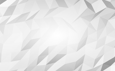 White abstract background. Lowpoly backdrop. Crumpled paper. 3D illustration