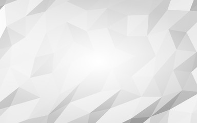 White abstract background. Lowpoly backdrop. Crumpled paper. 3D illustration