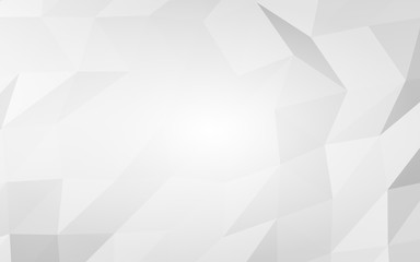 White abstract background. Lowpoly backdrop. Crumpled paper. 3D illustration