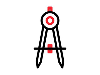 compass tool line vector icon