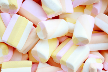 colorful marshmallows background closeup