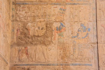 Painting in the court of Ramesses II in the temple of Luxor
