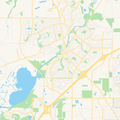 Empty vector map of St. Albert, Alberta, Canada