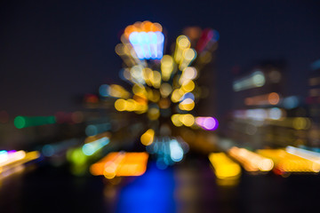 Light and bokeh of city on the river