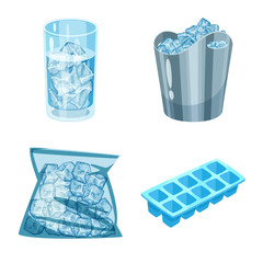 Isolated object of frost and water  icon. Set of frost and wet  stock vector illustration.