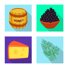 Vector illustration of taste and product symbol. Collection of taste and cooking stock vector illustration.