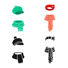 Isolated object of clothes  and texture symbol. Set of clothes  and weather  stock symbol for web.