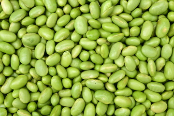 Green soybeans background