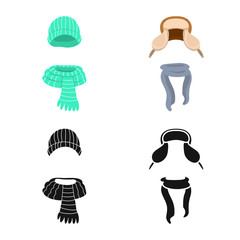 Isolated object of clothes  and texture symbol. Collection of clothes  and weather  vector icon for stock.