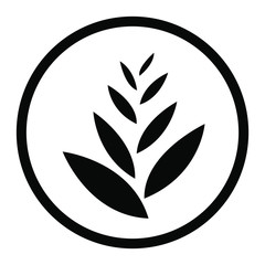 Eco environment electric vector icon. branch with leafs decorative icon illustration