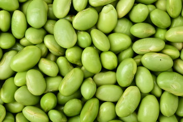 Green soybeans background