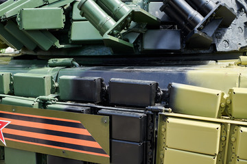 Russian military tank close view