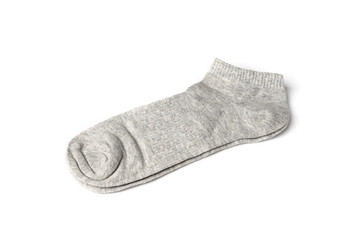 Gray socks isolated on white background. 