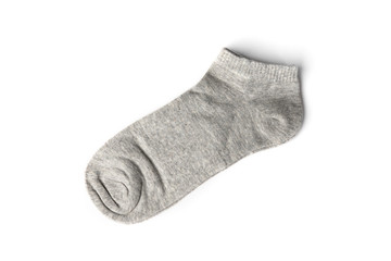 Gray socks isolated on white background. 