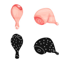 Isolated object of product and poultry sign. Set of product and agriculture    vector icon for stock.
