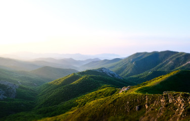 Sunrise in the Crimean mountains