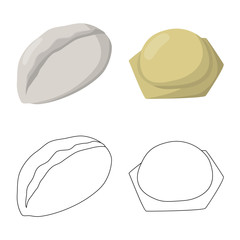 Vector design of products  and cooking icon. Set of products  and appetizer vector icon for stock.