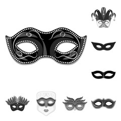 Vector design of Venezia and festival symbol. Set of Venezia and celebration vector icon for stock.