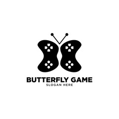 Butterfly Game Logo Design Vector