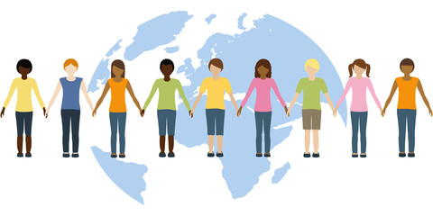 children of the earth of different origin freedom concept vector illustration EPS10