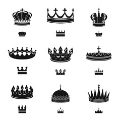 Vector illustration of king and majestic icon. Set of king and gold stock vector illustration.