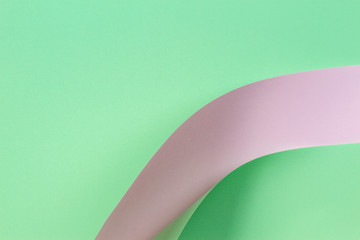 Abstract geometric shape pastel green and white color paper background