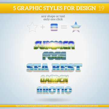 Set of Various Graphic Styles for Design.