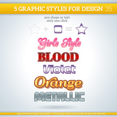 Set of Various Graphic Styles for Design.
