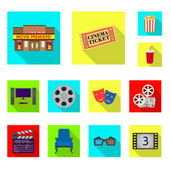 Isolated object of television and filming symbol. Collection of television and viewing stock symbol for web.