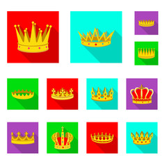 Vector design of medieval and nobility sign. Set of medieval and monarchy vector icon for stock.