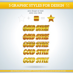 Set of Gold Graphic Styles for Design.