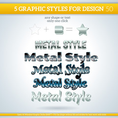 Set of Various Metallic Graphic Styles for Design.