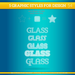Set of Glass Graphic Styles for Design.