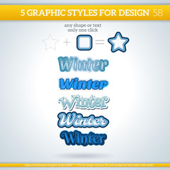 Set of Winter Graphic Styles for Design.
