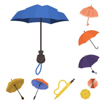 Vector illustration of umbrella and rain logo. Collection of umbrella and weather vector icon for stock.