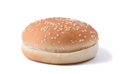 Burger bun isolated on white background