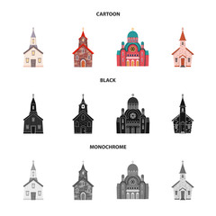 Fototapeta premium Isolated object of cult and temple sign. Set of cult and parish vector icon for stock.