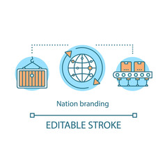 Nation branding concept icon