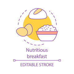 Nutritious breakfast concept icon