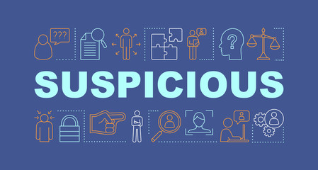 Fototapeta premium Suspicious word concepts banner