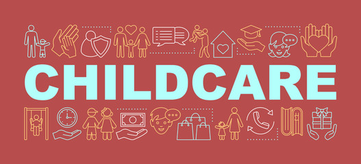Childcare word concepts banner