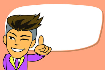 A smart Man point text balloon