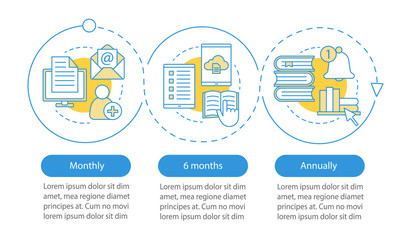 Virtual library subscription vector infographic template